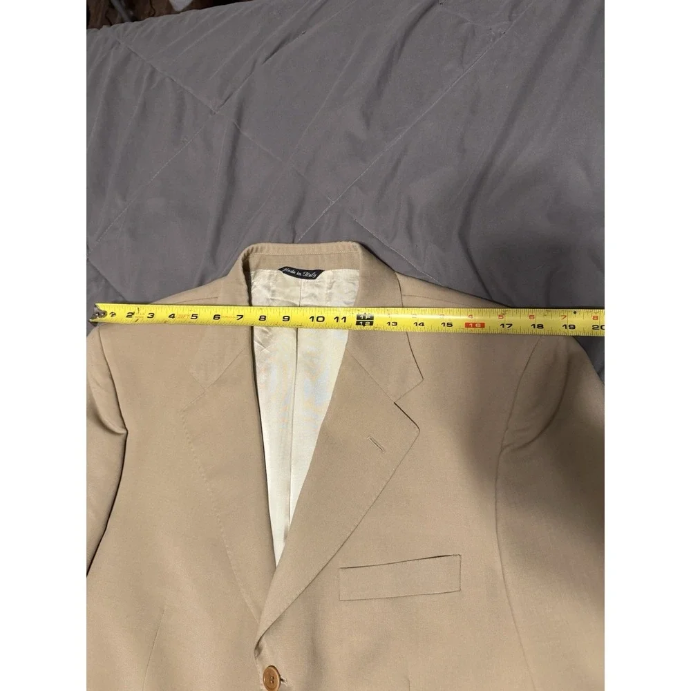 Luciano Barbera Sport Coat 42R Beige‎ Tan Made in Italy Wool Blazer